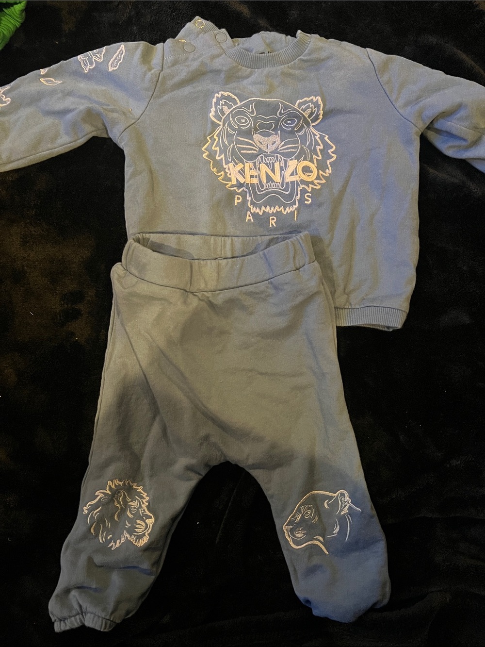 Kenzo Kids Navy Tiger Logo Footie One-Piece